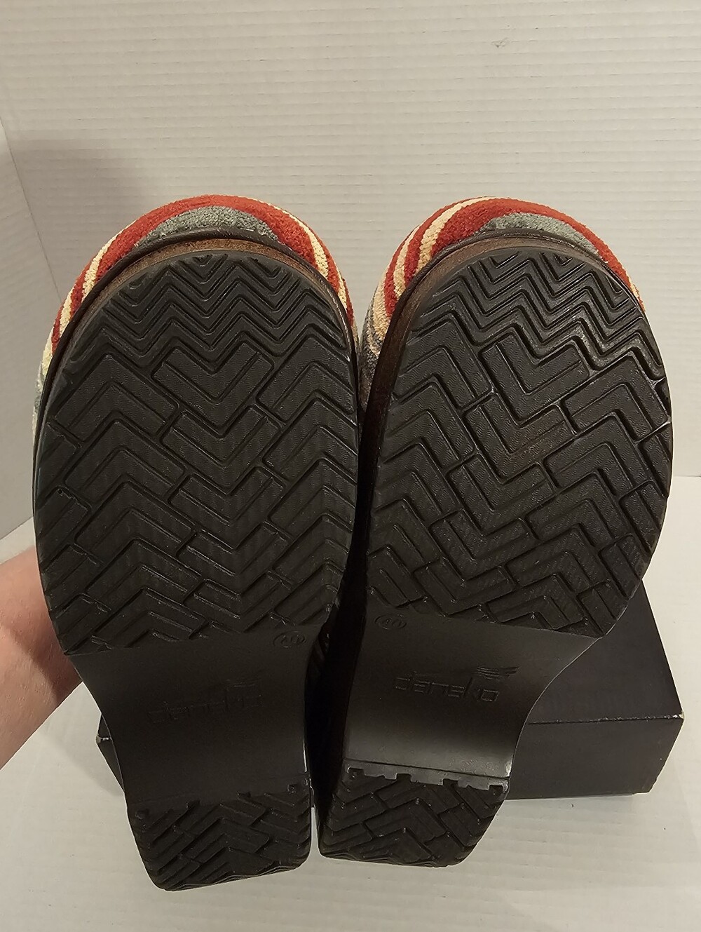 Dansko Vegan Pro Striped Multicolor Slip-On Clogs - Picture 11 of 13